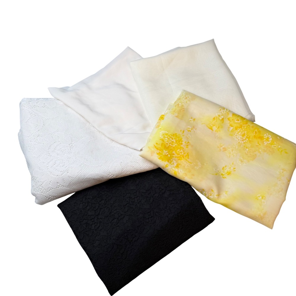 Vintage Sheer & Lace Fabric Lot | Chiffon &‎ Lace | 5 Pieces | 9m Total